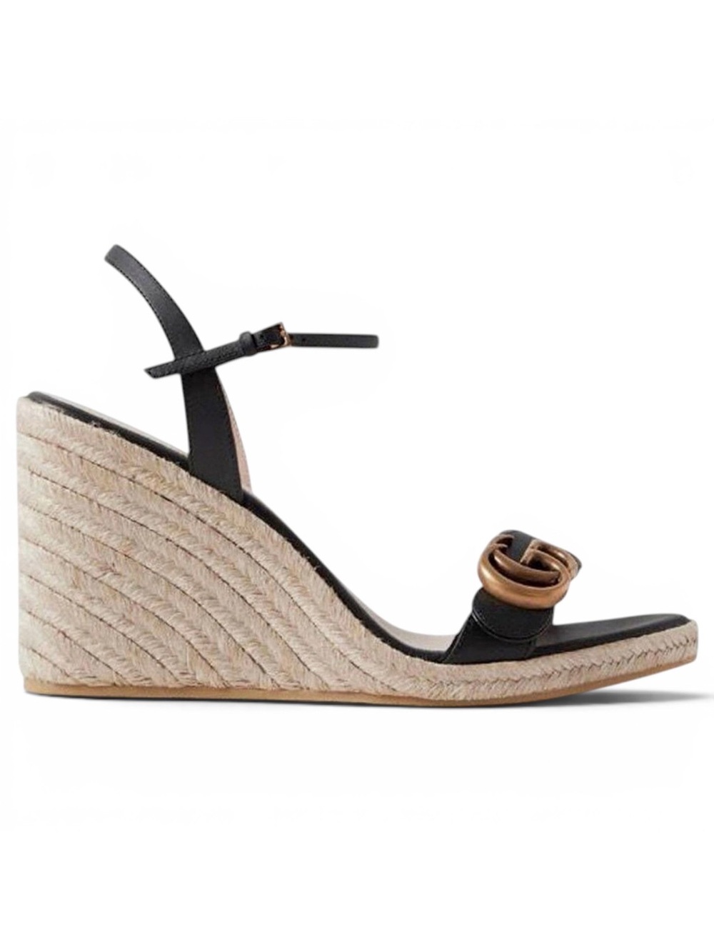 GUCCI Aitana 85 Marmont gg logo leather sandals espadrilles wedges
